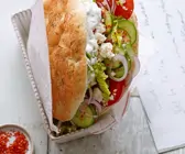 Vegetarischer Döner mit Schafskäse