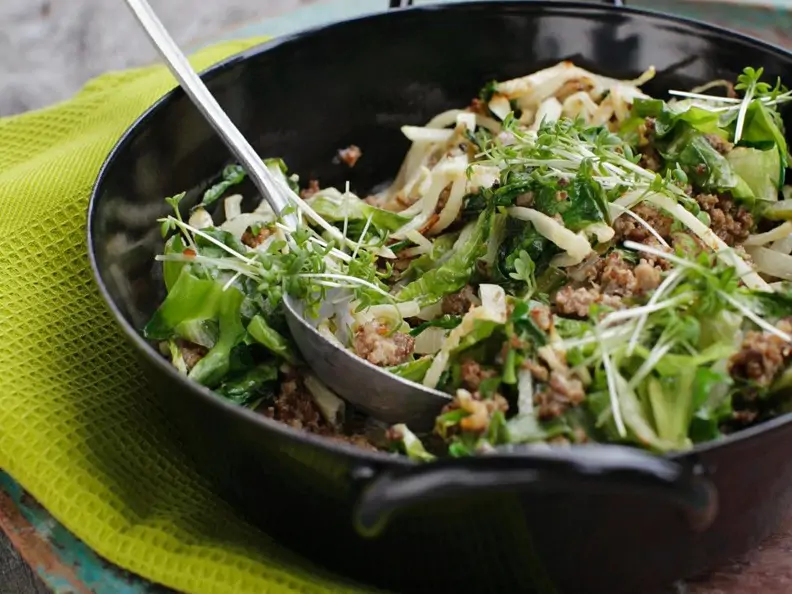 Hackfleischpfanne mit Rettich