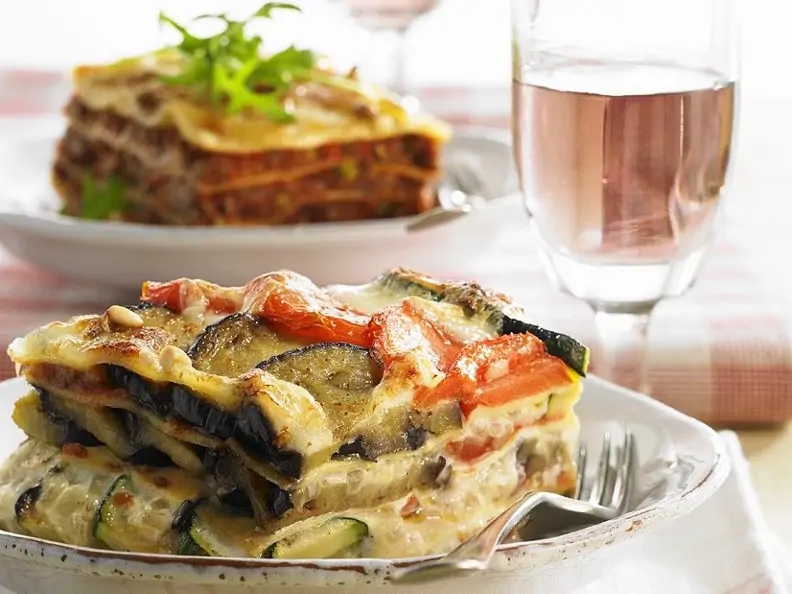 Auberginen-Zucchini-Lasagne