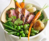 Gebratener Gemüsesalat mit Entenbrust