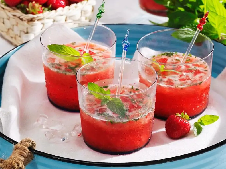 Erdbeer-Limetten-Cocktail alkoholfrei
