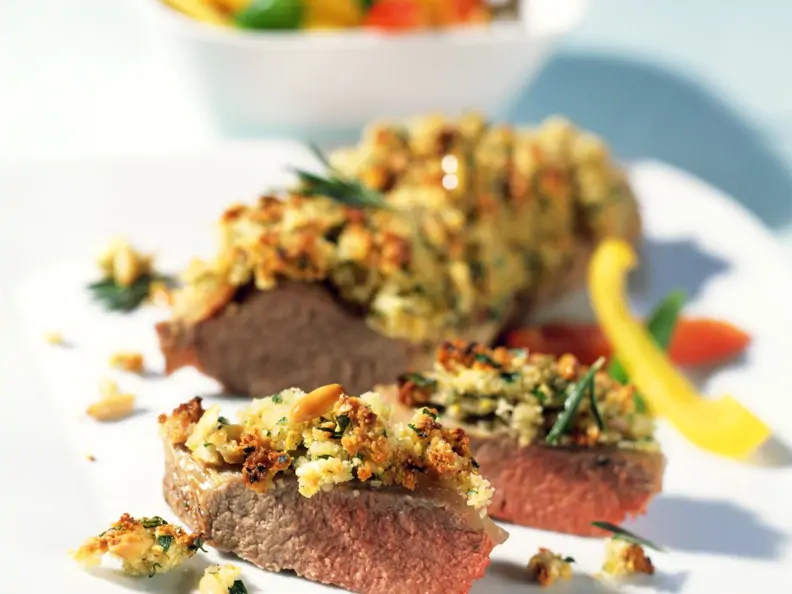 Gratinierter Lammrückenbraten