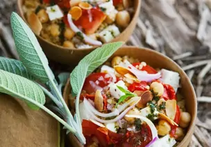Bulgursalat mit Feta