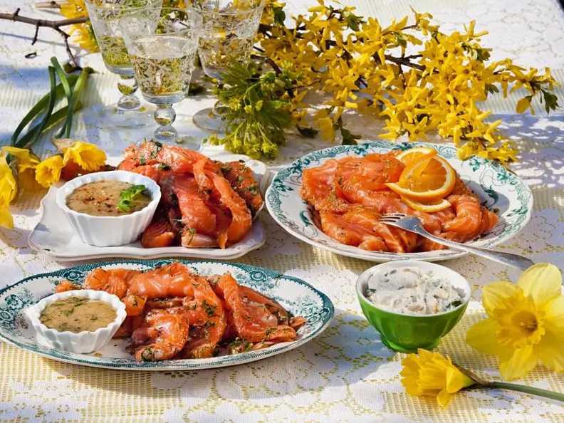Lachs mit zweierlei Soßen