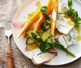 Salat von der Melone mit Käse