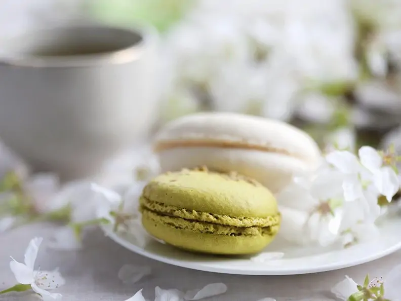 Macarons mit Grüntee