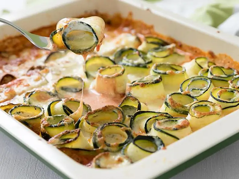 gratinierte Zucchiniröllchen