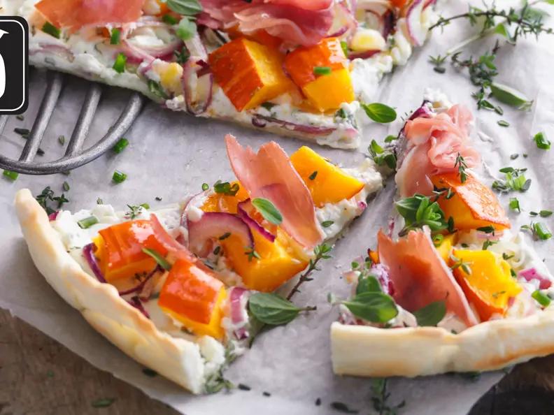 Kürbis-Kräuter-Flammkuchen für den Thermomix®