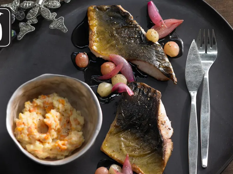 Karpfenfilet mit Karamelltrauben für den Thermomix®