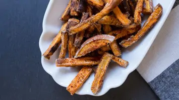 Süßkartoffel-Pommes aus dem Ofen