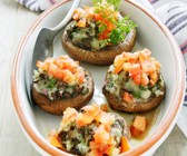 Gefüllte Champignons mit Kartoffelcreme