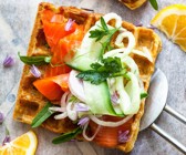 Waffeln mit Lachs