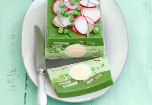 Spinat-Erbsen-Terrine