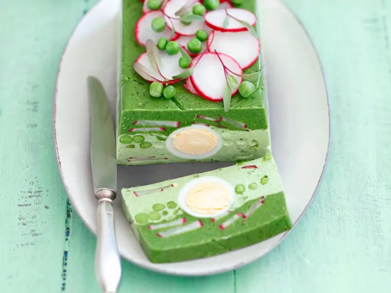 Spinat-Erbsen-Terrine