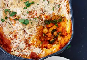Süßkartoffel-Kichererbsen-Pie