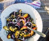 Linsensalat mit Nektarinen