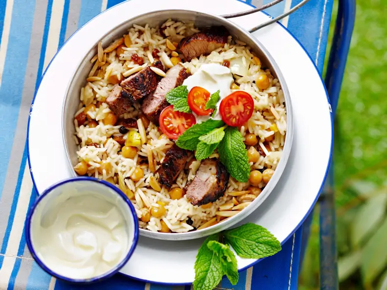 Marokkanischer Reis mit Lamm und Joghurt