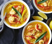 Suppe mit Garnelen