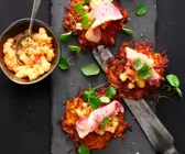 Süßkartoffelpuffer mit Entenbrust