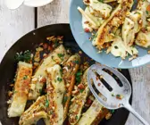 Linsenmaultaschen mit Nussbutter