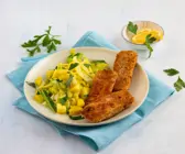 Kokos-Tofu auf Ananas-Wirsing-Gemüse
