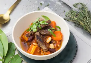 Bohneneintopf mit Rinderfilet