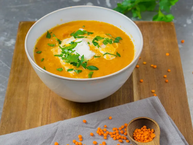 Linsen-Tomaten-Suppe