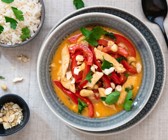 Hähnchen-Paprika-Curry mit Reis