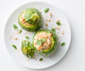 Runde Zucchini mit Schafskäsefüllung