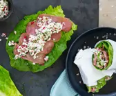 Salat-Wraps mit Putenschinken und Radieschen