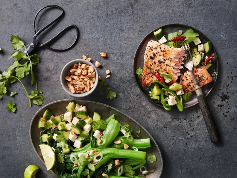 Gebratener Lachs mit Paksoi
