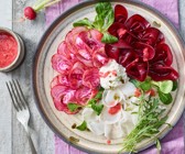 Gemüse-Carpaccio mit Cashewcreme