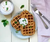 Waffeln, herzhaft, Kartoffelbrei, Resteküche