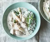 Spargel-Frikassee mit Huhn
