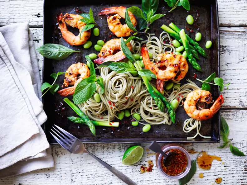 Thai-Garnelen mit Sobanudeln