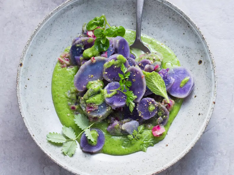 Blauer Kartoffelsalat
