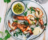 Marinierte Riesengarnelen mit Knoblauch-Dip