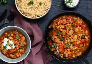 Lammragout mit Kichererbsen und getrockneten Feigen