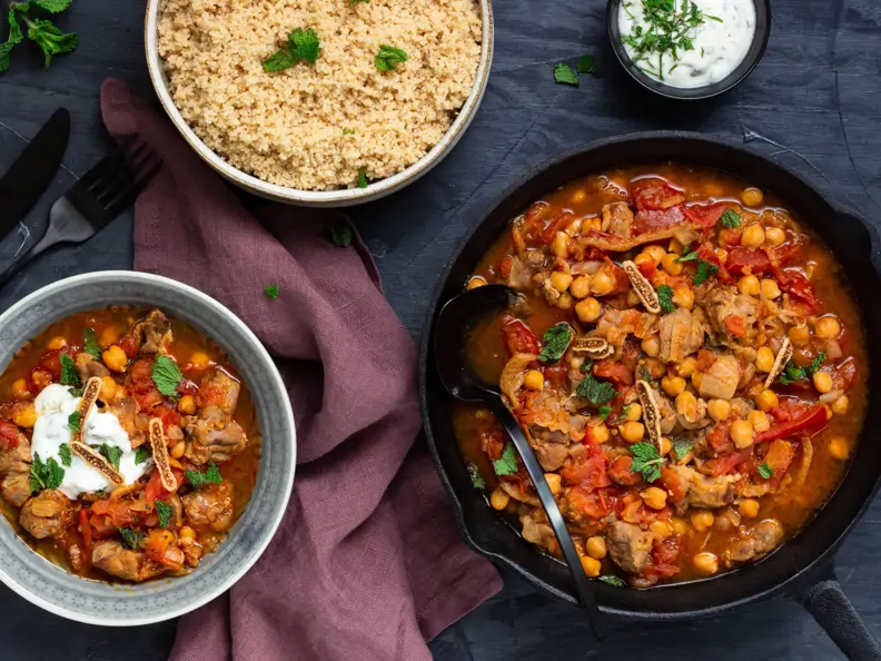 Lammragout mit Kichererbsen und getrockneten Feigen