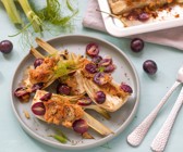 Überbackener Fenchel mit karamellisierten Weintrauben