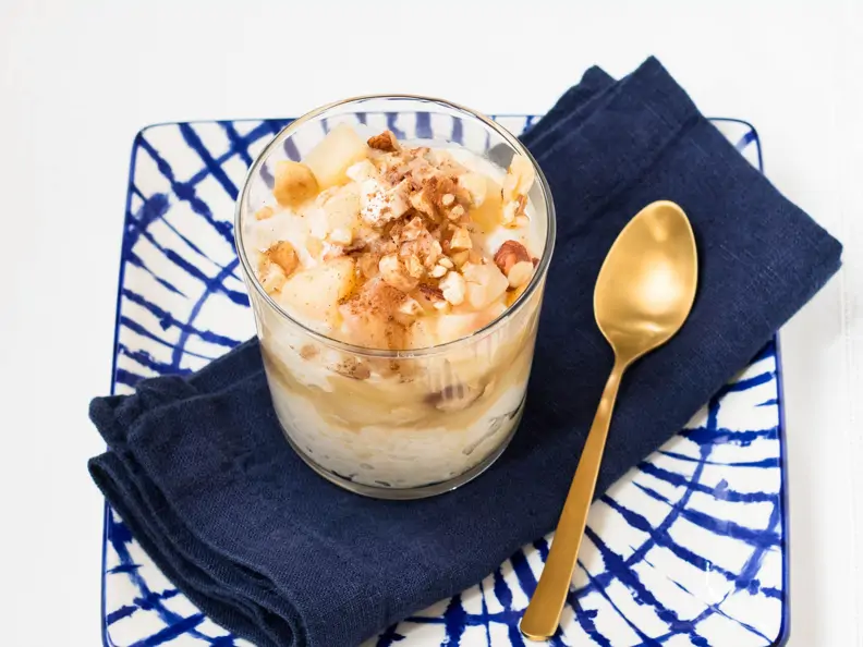 Milchreis-Nuss-Birnen-Trifle im Glas