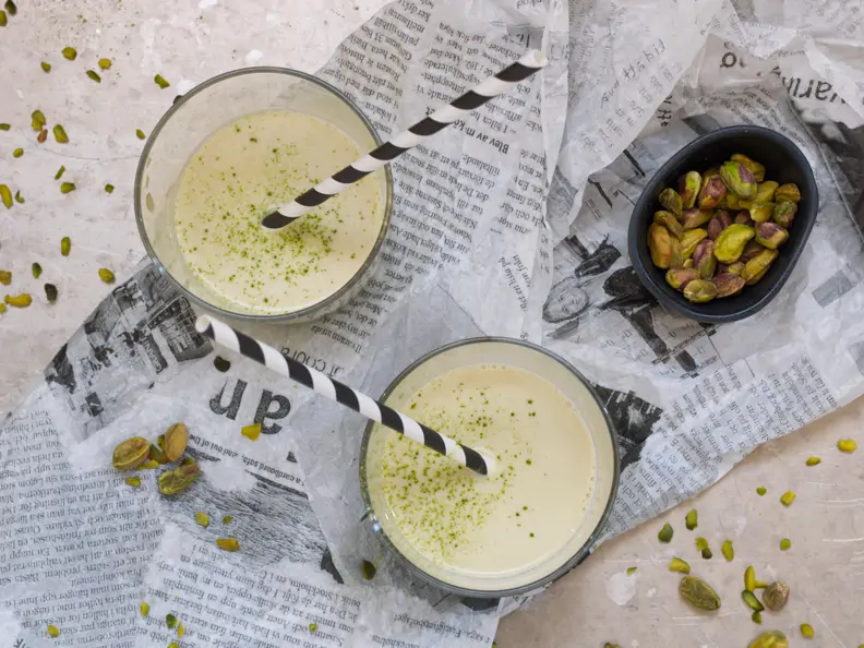 Vegane Pistazien-Mandelmilch