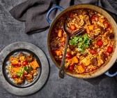Lamm-Kürbis-Eintopf mit Nudelreis