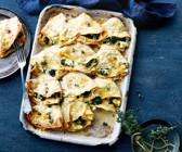 Käse-Dinkel-Crêpes mit Lauchfüllung