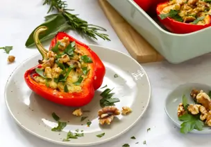 Gefüllte Paprika mit Quinoa, Ricotta und Kräutern