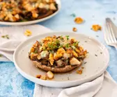 Portobello mit Gorgonzola, Walnüssen und Birne