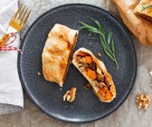 Veganer Braten mit Kürbis-Pilz-Füllung