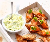 Mini-Sellerieschnitzel mit Räucherlachs