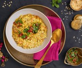 Kitchari mit Chiliöl-Koriander-Topping