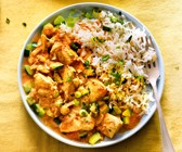 Hähnchen-Tikka-Masala mit Reis